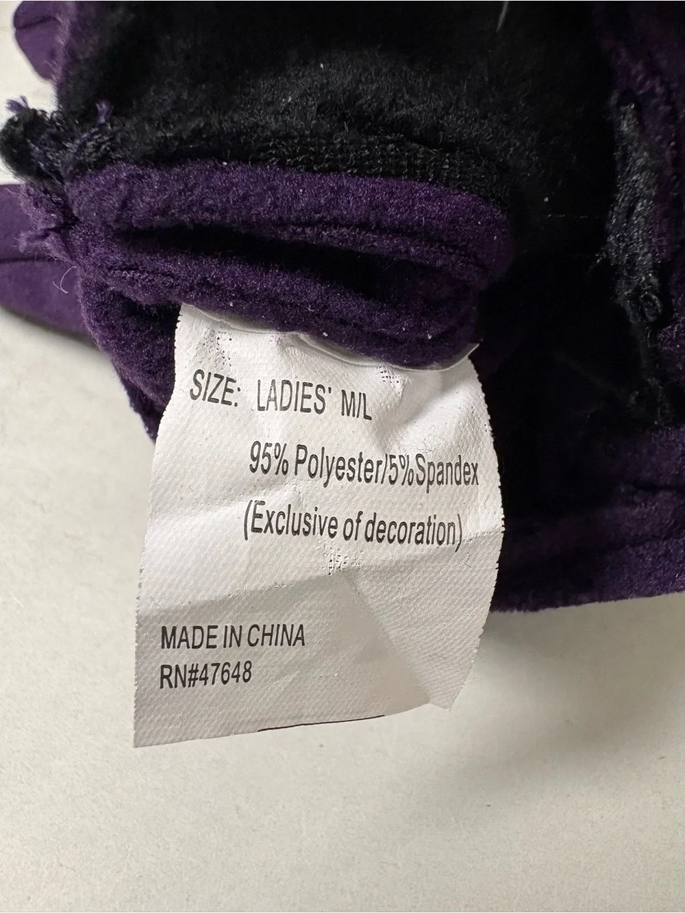Purple Tech Gloves with Zip Pocket Lined Stretch Size M/L